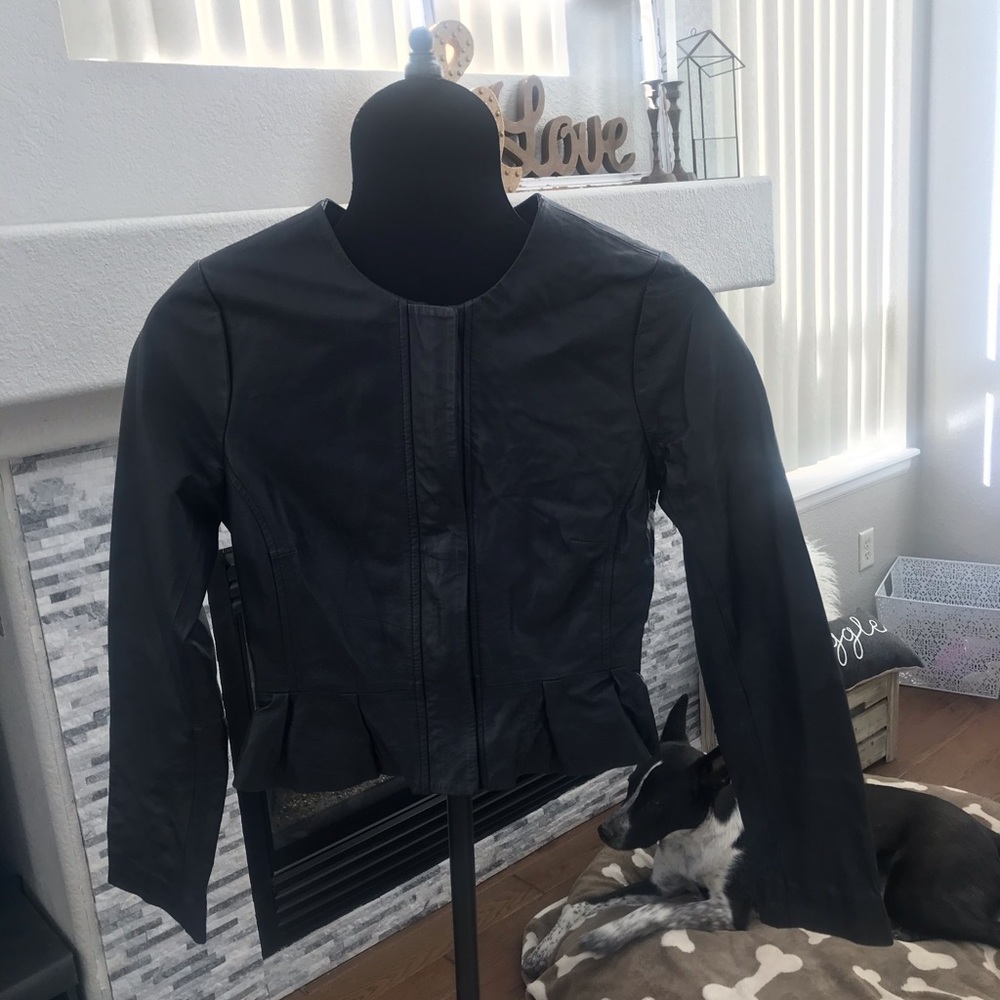 BB Dakota Leather Peplum Jacket